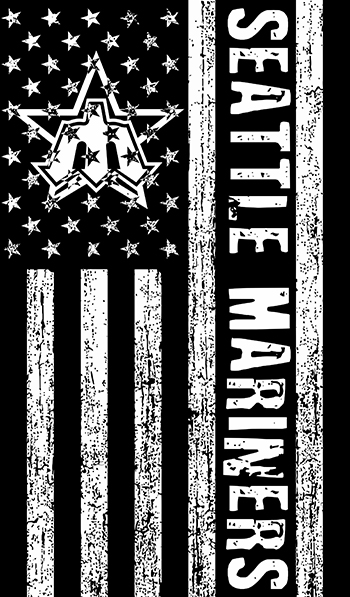 Seattle Mariners Black And White American Flag logo iron on paper